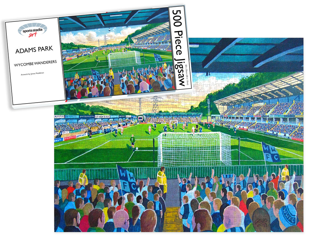 Wycombe Wanderers FC Adams Park Stadium Art Jigsaw Puzzle