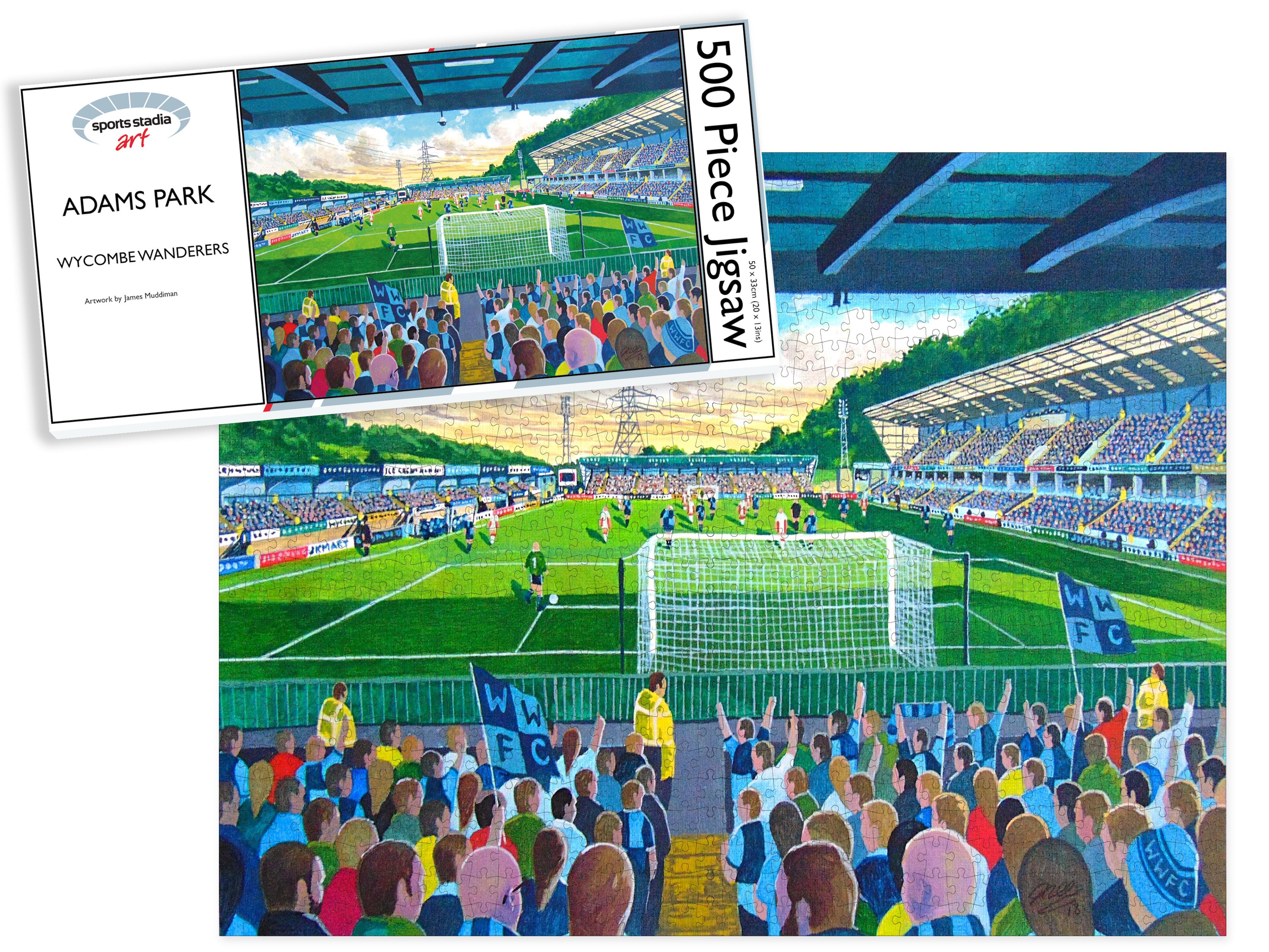 Wycombe Wanderers FC Adams Park Stadium Art Jigsaw Puzzle