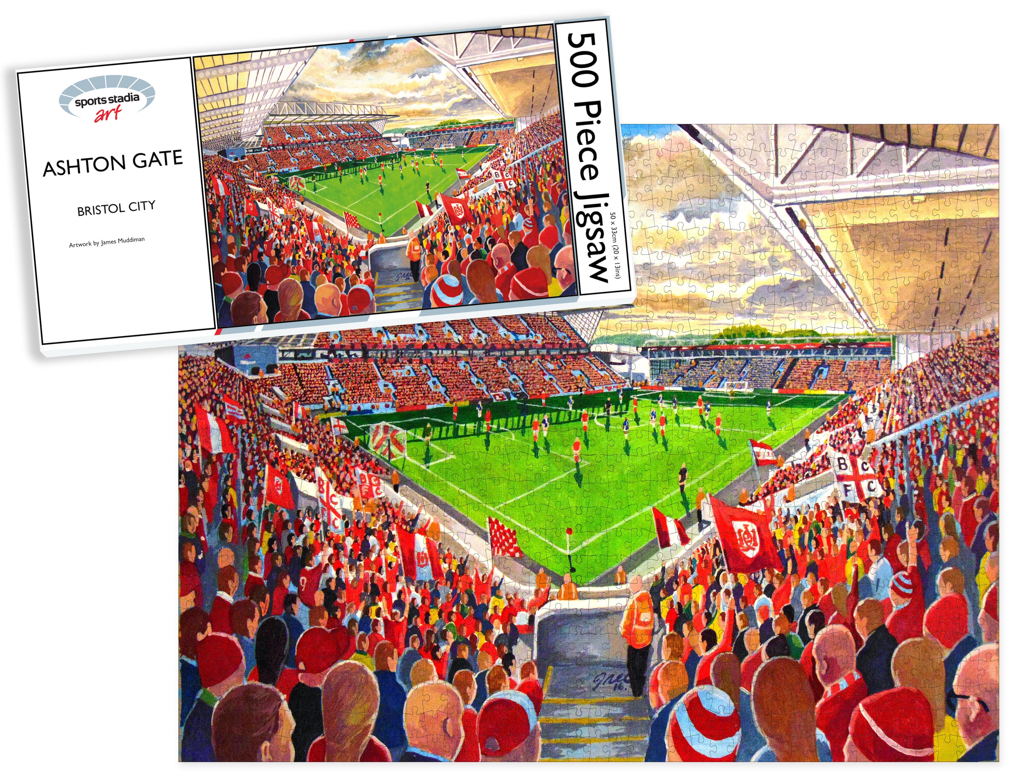 Bristol City FC Ashton Gate Stadium Art Jigsaw Puzzle
