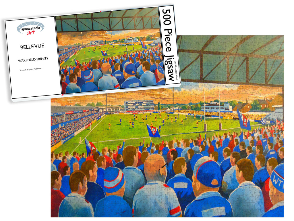 Wakefield Trinity Belle Vue Stadium Art Jigsaw Puzzle