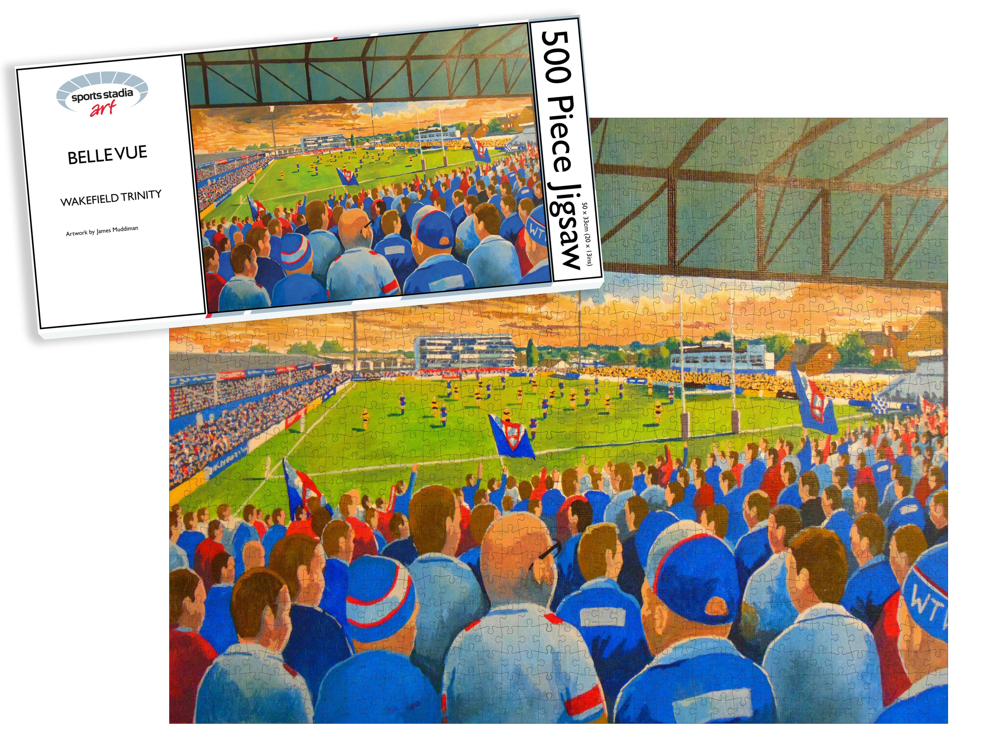 Wakefield Trinity Belle Vue Stadium Art Jigsaw Puzzle