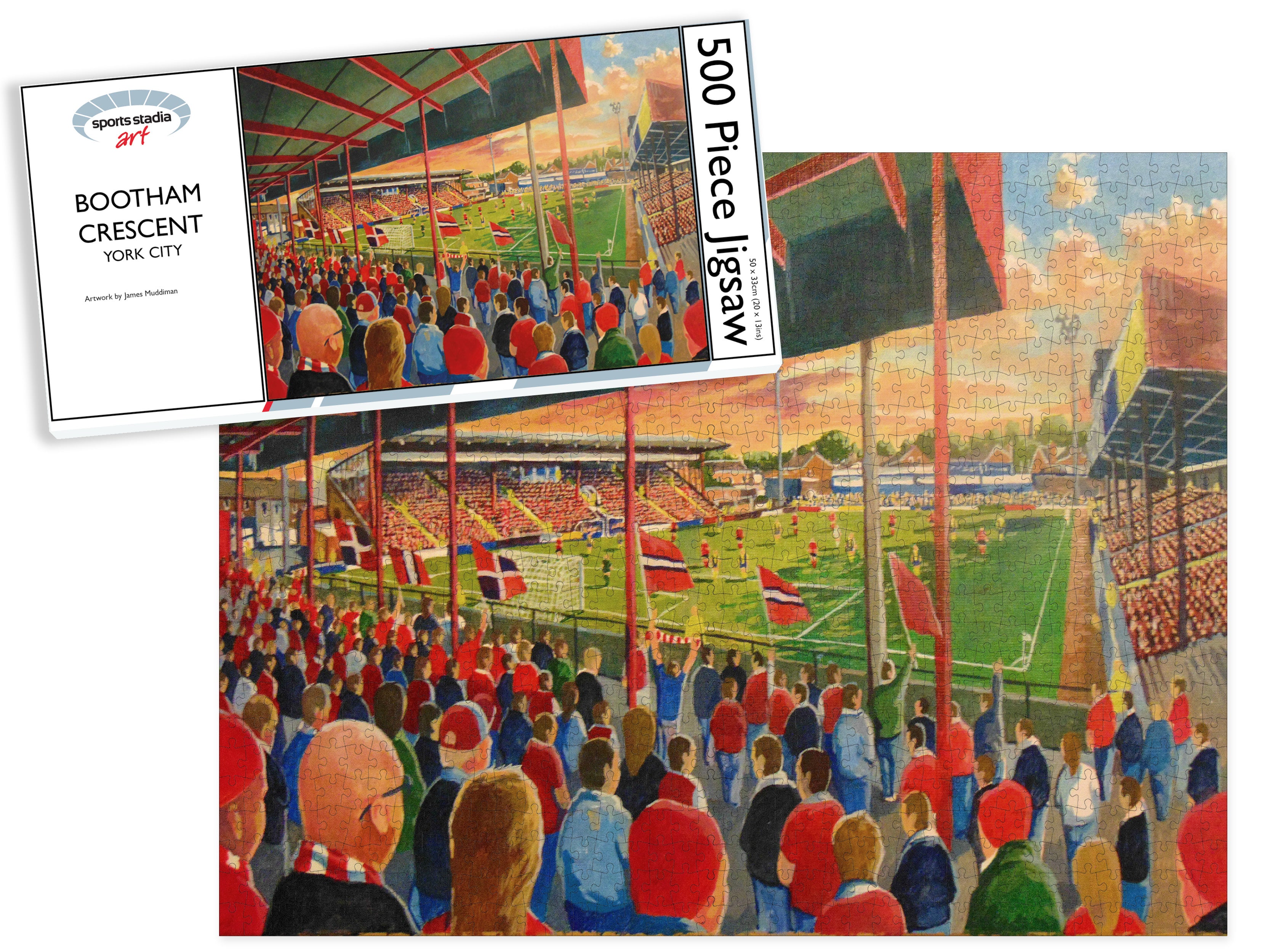 York City FC Bootham Crescent Stadium Art Jigsaw Puzzle