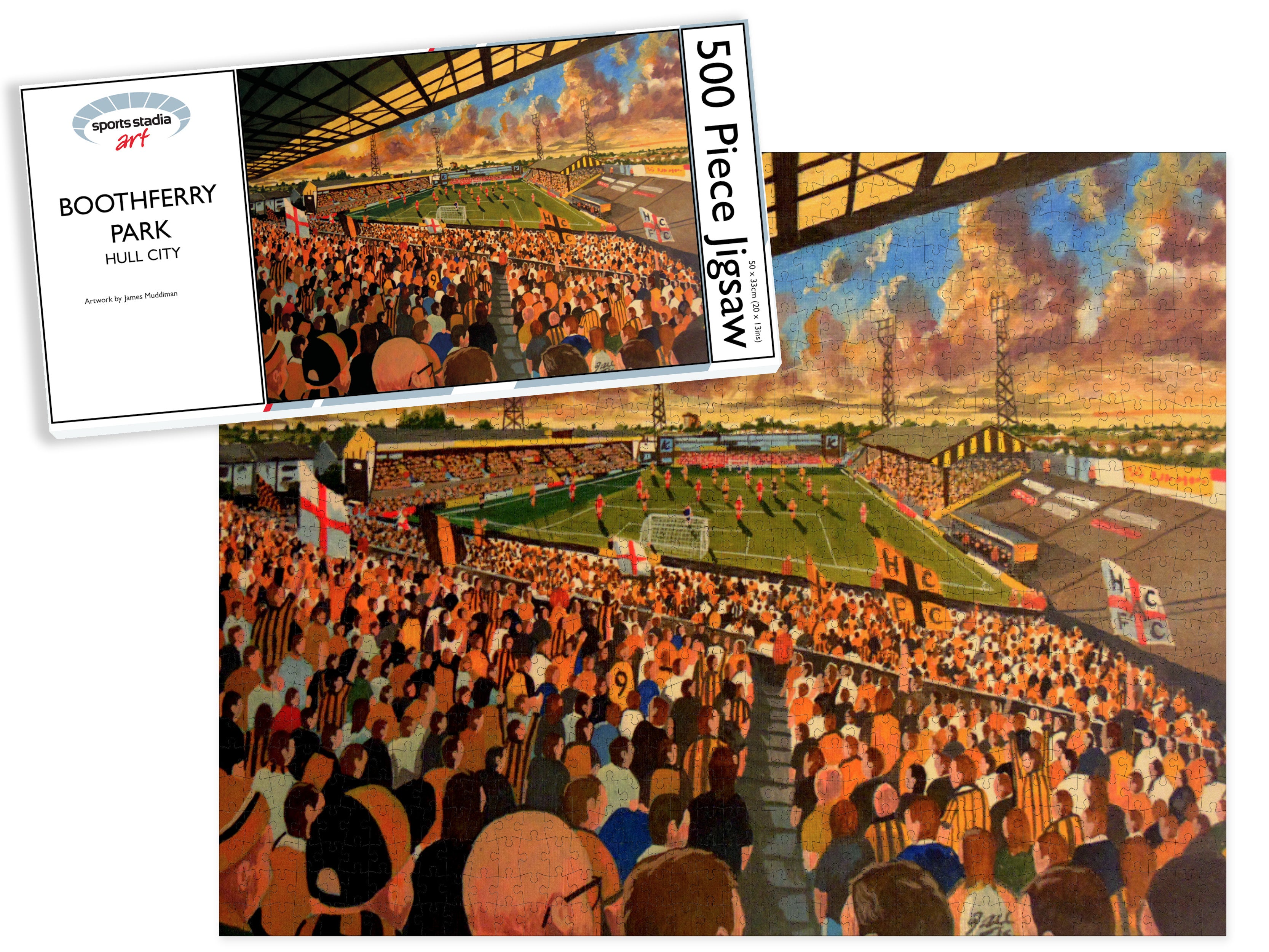Hull City FC Boothferry Park Stadium Art Jigsaw Puzzle