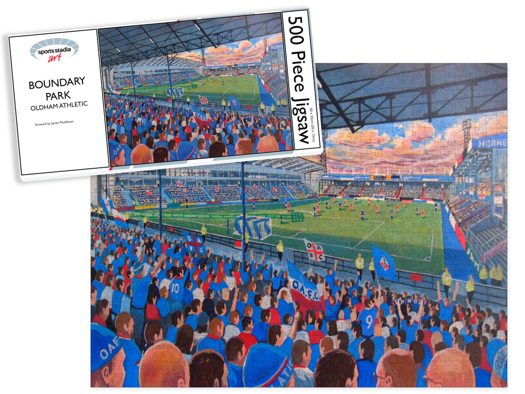 Oldham Athletic FC Boundary Park Stadium Art Jigsaw Puzzle