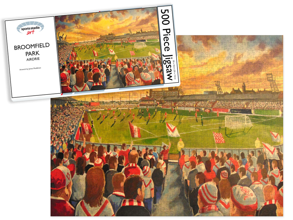 Airdrie FC Broomfield Park Stadium Art Jigsaw Puzzle