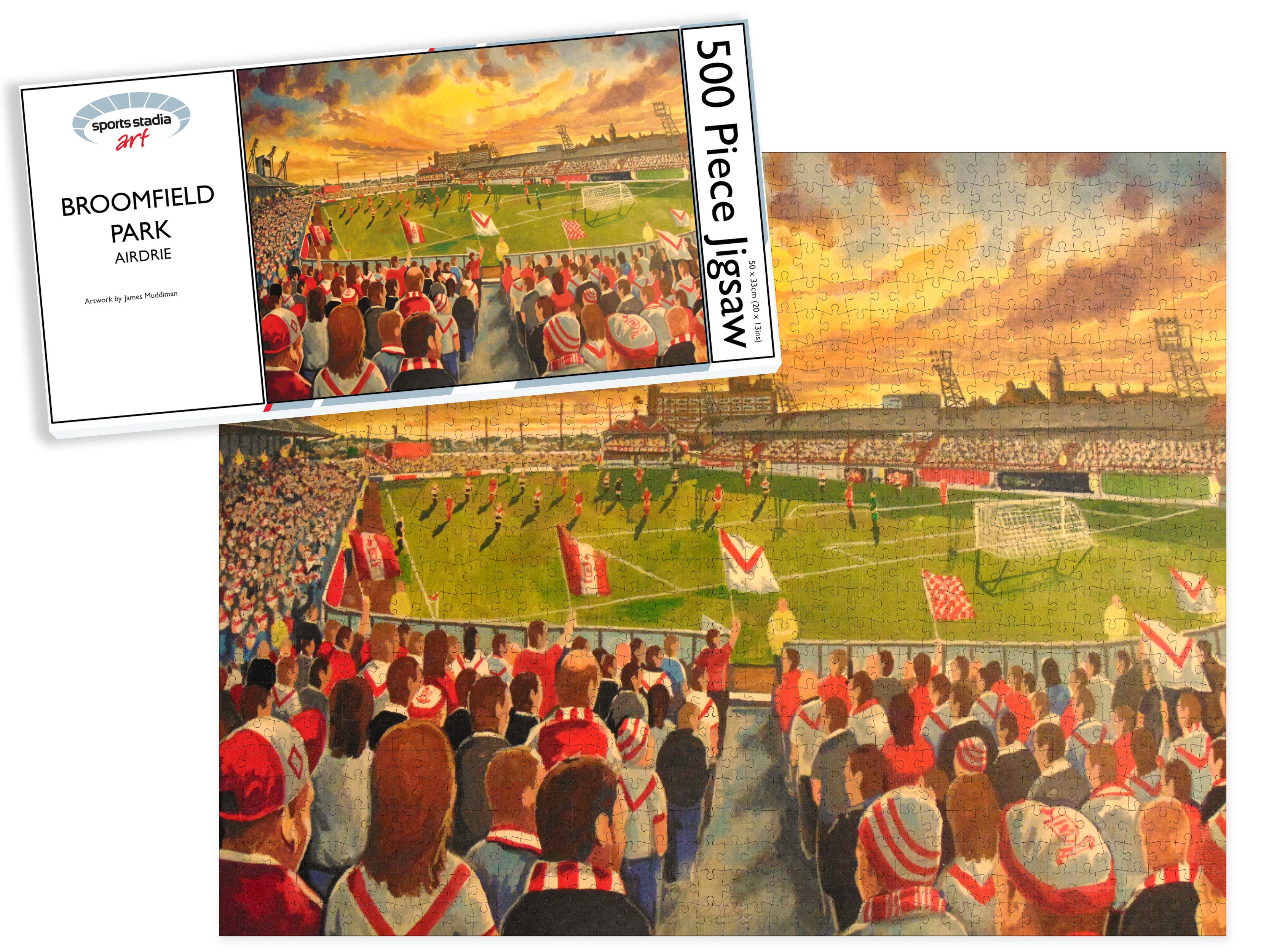 Airdrie FC Broomfield Park Stadium Art Jigsaw Puzzle