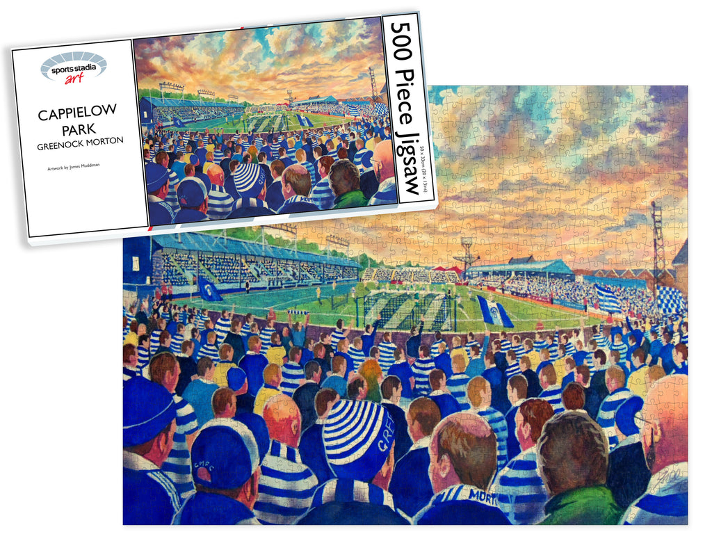 Greenock Morton FC Cappielow Park Stadium Art Jigsaw Puzzle