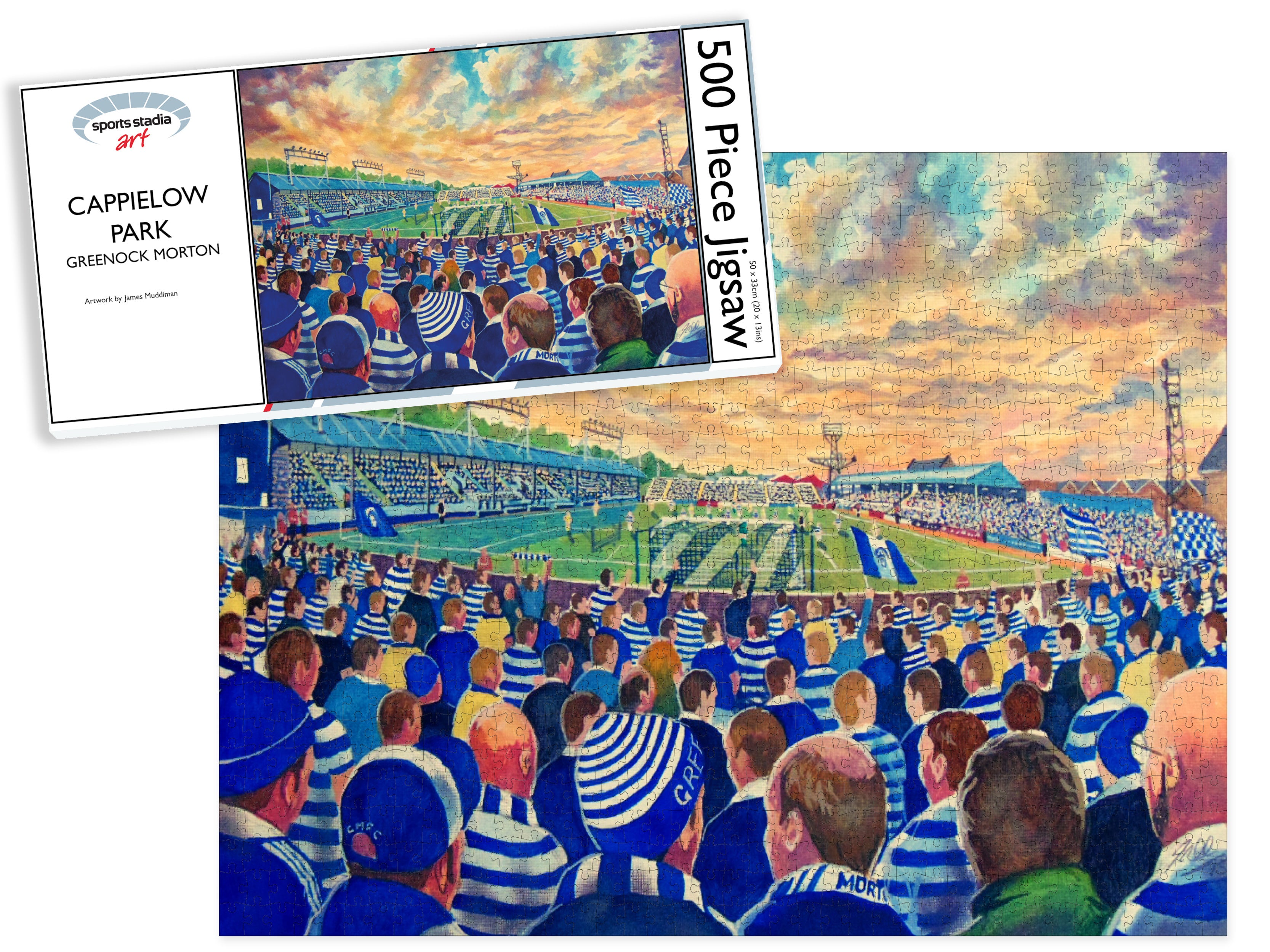 Greenock Morton FC Cappielow Park Stadium Art Jigsaw Puzzle