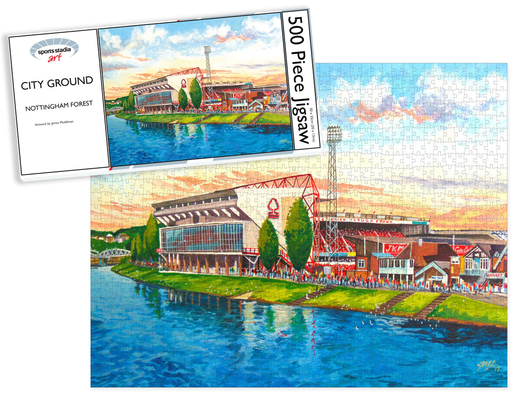 Nottingham Forest FC City Ground Stadium Art 'Going to the Match' Jigsaw Puzzle