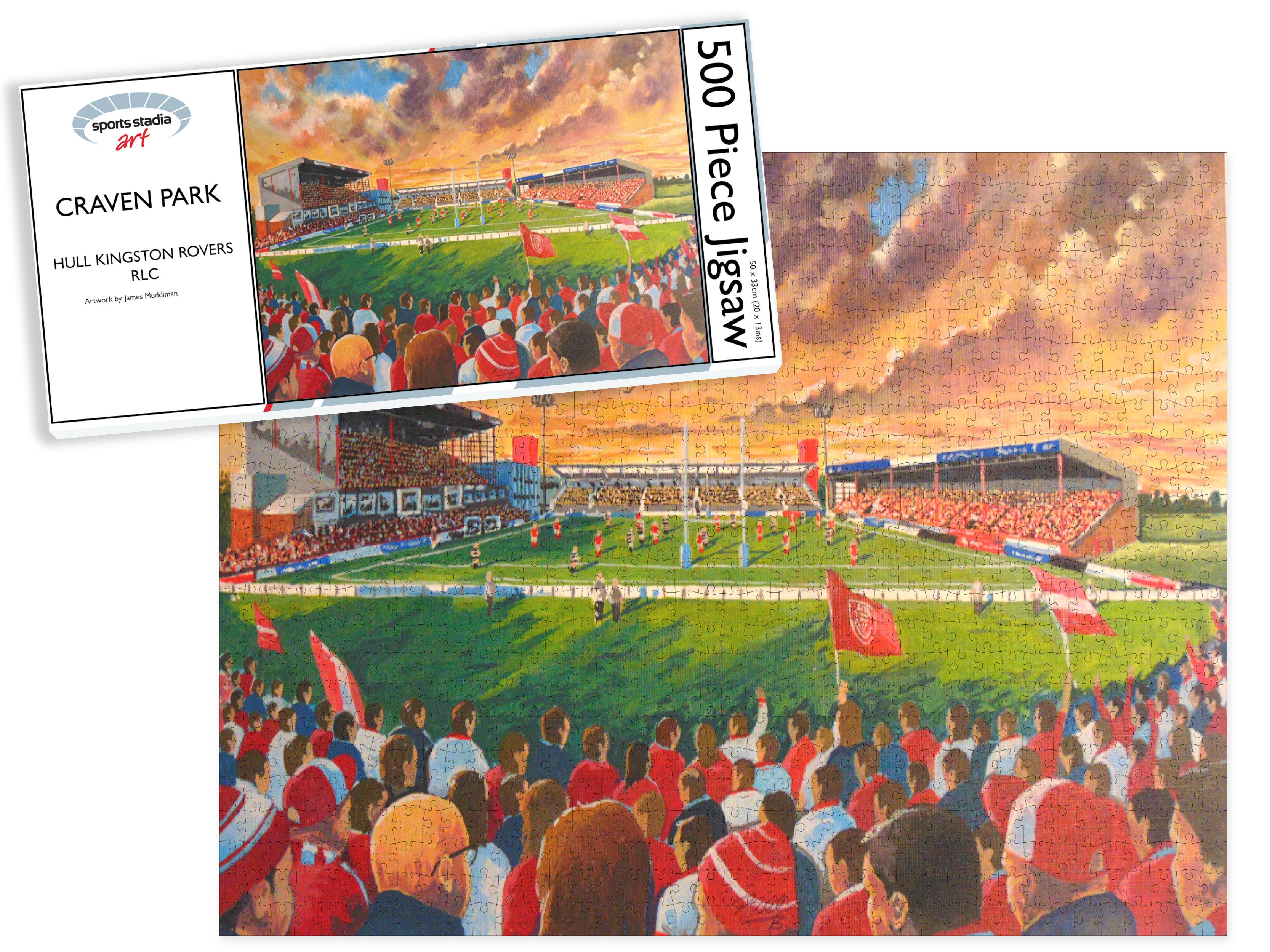 Hull Kingston Rovers Rugby League Craven Park Stadium Art Jigsaw Puzzle