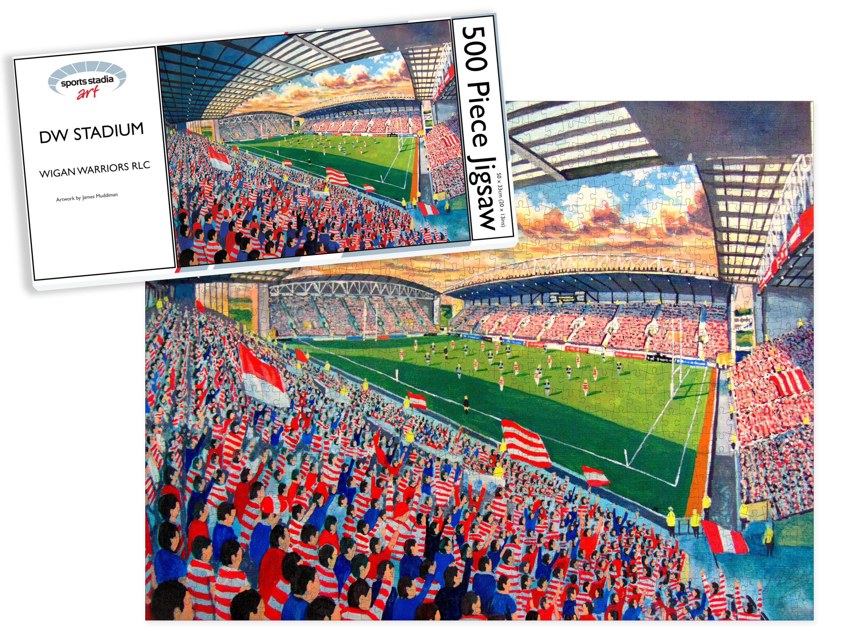 Wigan Warriors Rugby League DW Stadium Art Jigsaw Puzzle