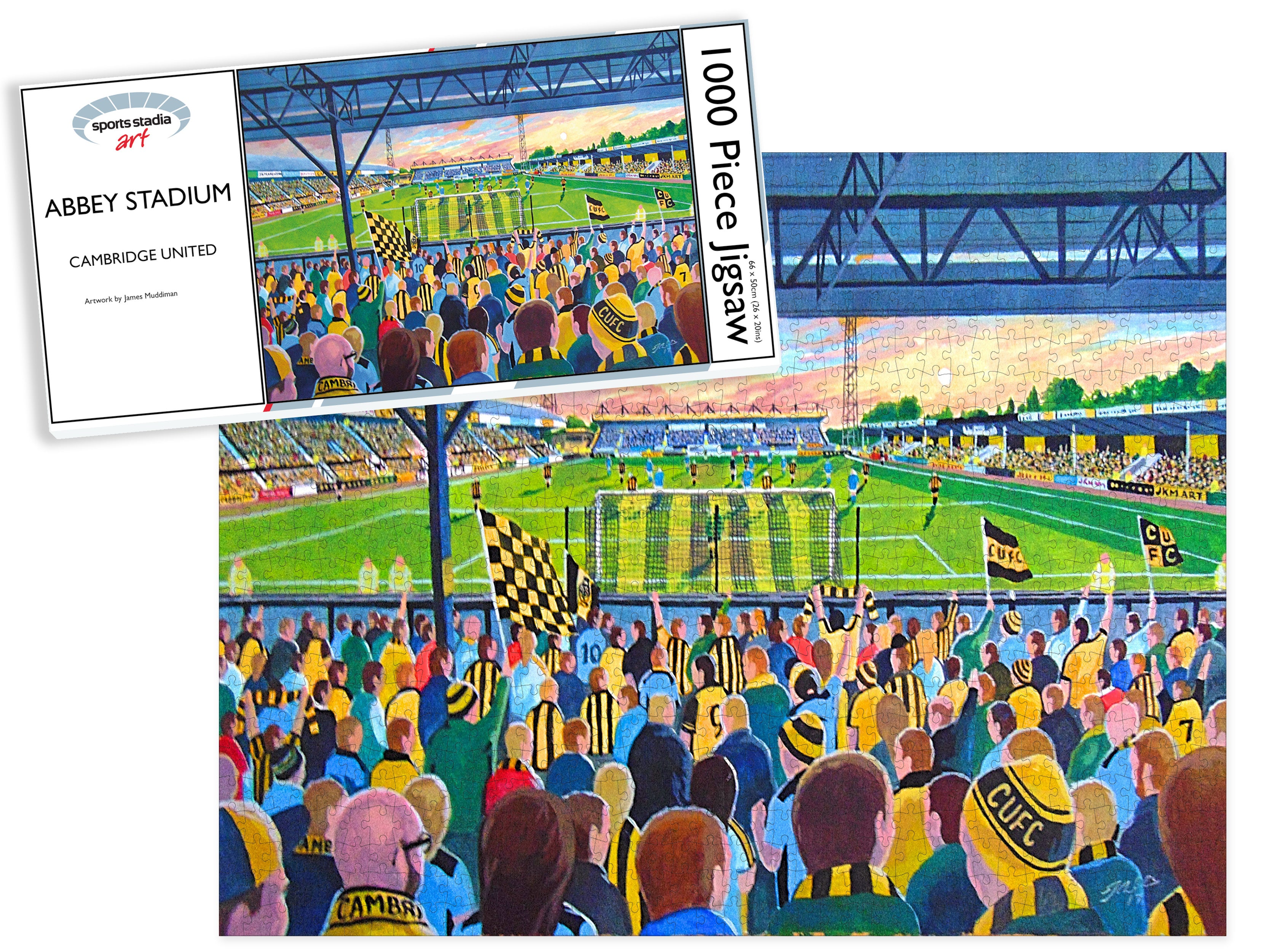 Cambridge United FC Abbey Stadium Art Jigsaw Puzzle