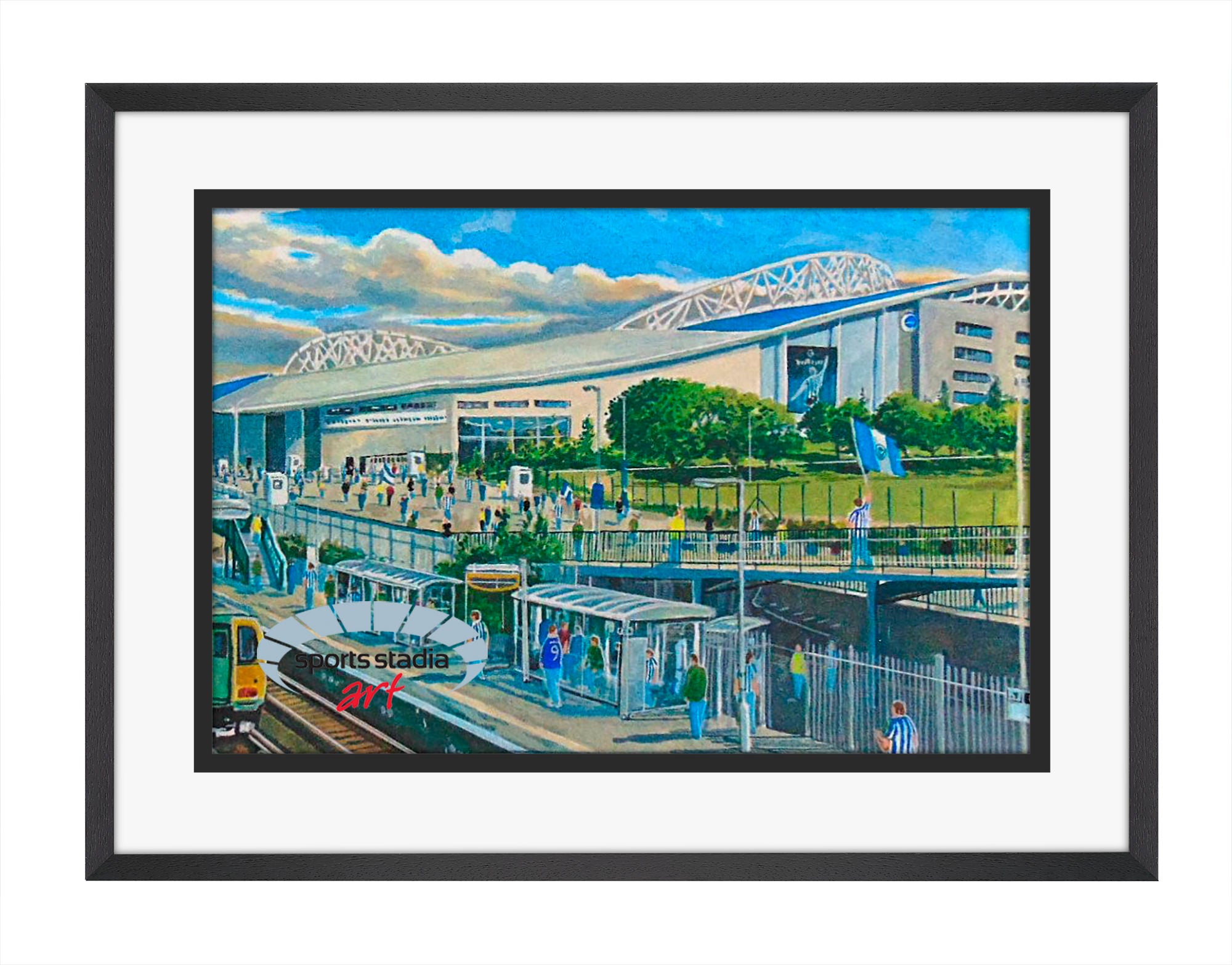 Brighton & Hove Albion FC Amex Stadium 'Going to the Match' A4 Art Print