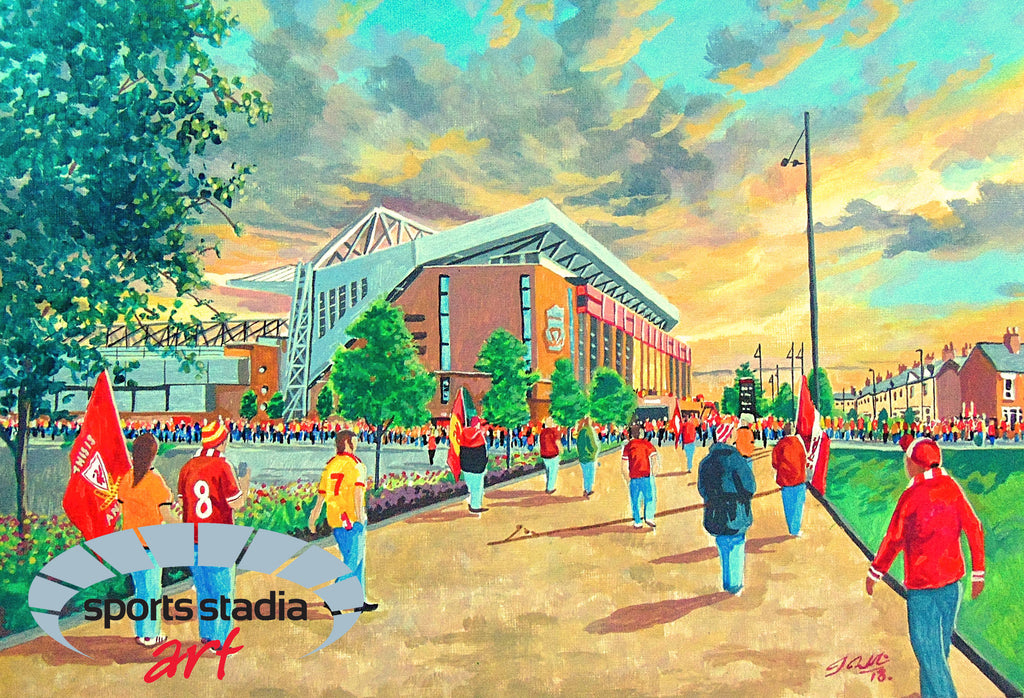 Liverpool FC Anfield Stadium 'Going to the Match' A4 Art Print