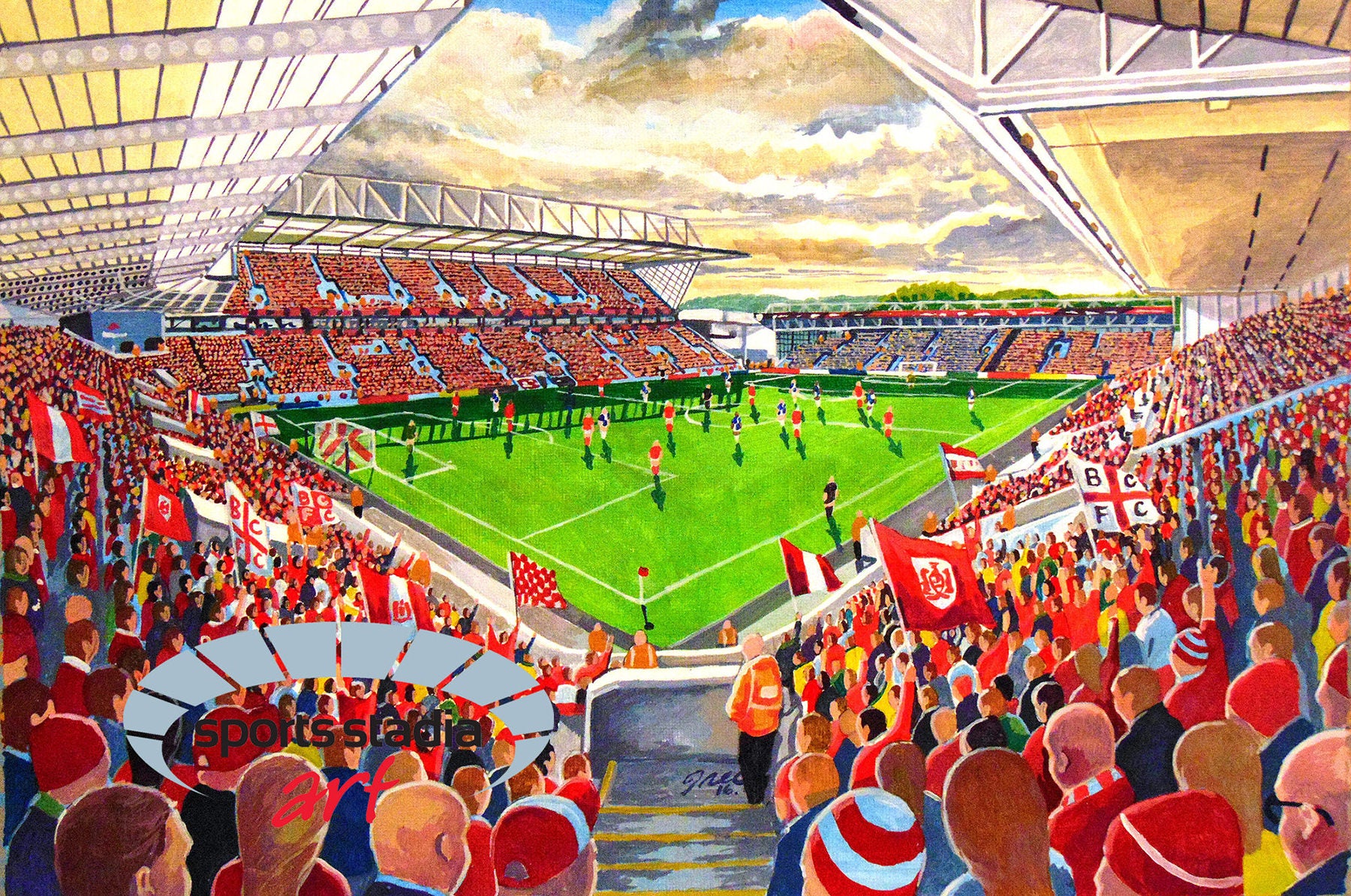 Bristol City FC Ashton Gate Stadium Art Jigsaw Puzzle