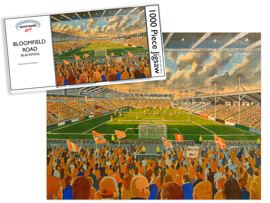 Blackpool FC Bloomfield Road Stadium Art Jigsaw Puzzle
