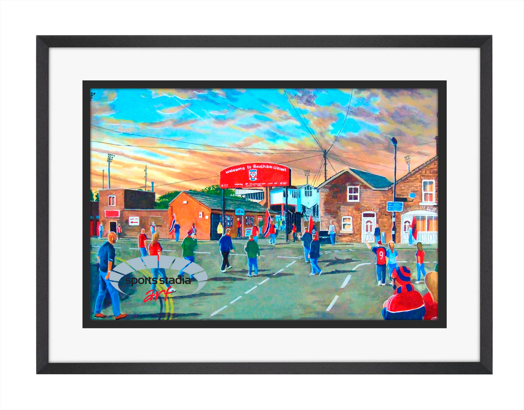 York City FC Bootham Crescent Stadium 'Going to the Match' Wall Art A4 Print