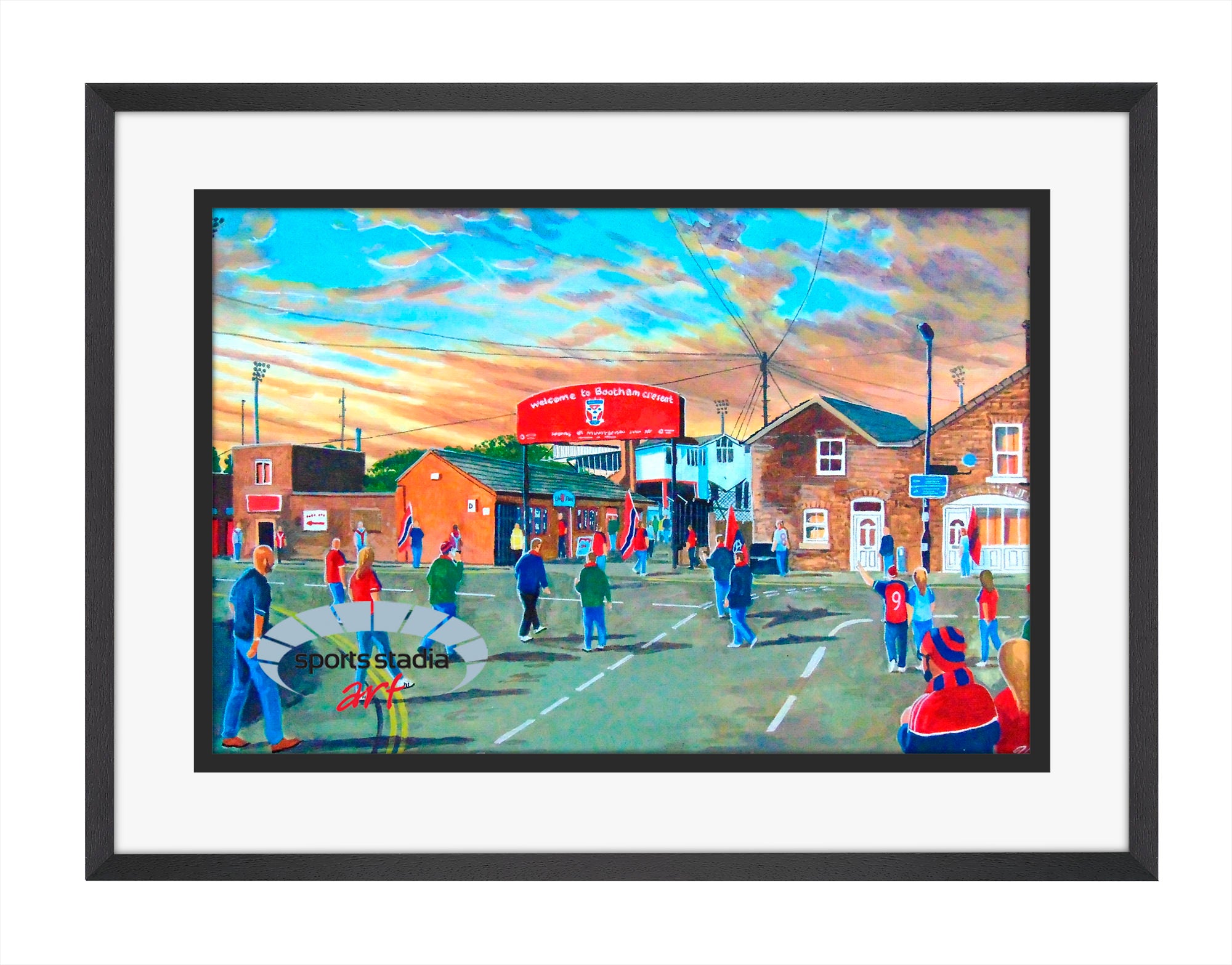 York City FC Bootham Crescent Stadium 'Going to the Match' Wall Art A4 Print