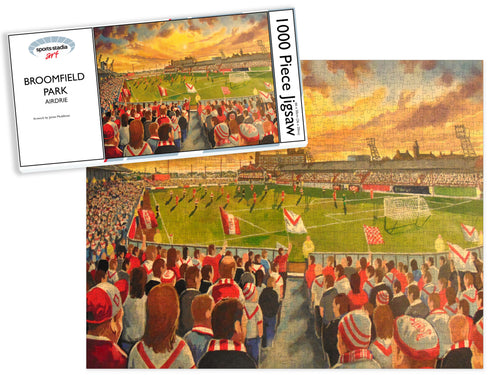 Airdrie FC Broomfield Park Stadium Art Jigsaw Puzzle