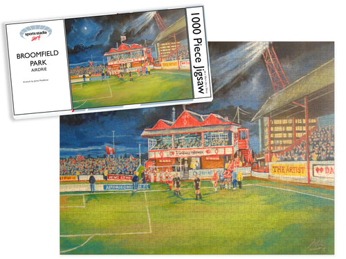Airdrie FC Broomfield Park Stadium 'Paviliion' Art Jigsaw Puzzle