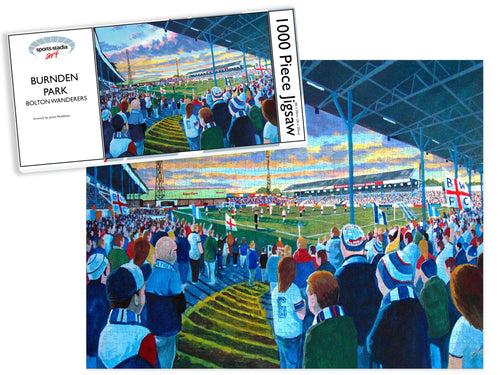 Bolton Wanderers FC Burnden Park Stadium Art Jigsaw Puzzle