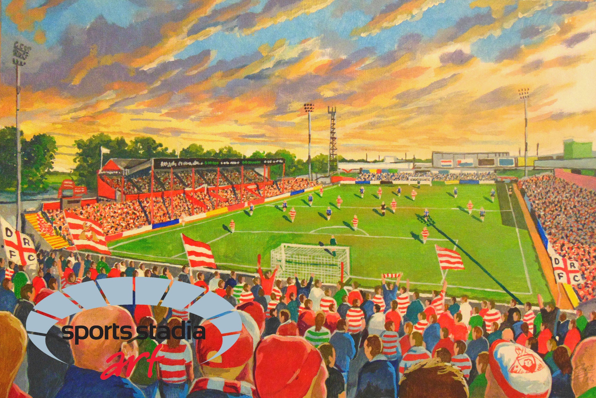 Doncaster Rovers FC Belle Vue Stadium Art Jigsaw Puzzle