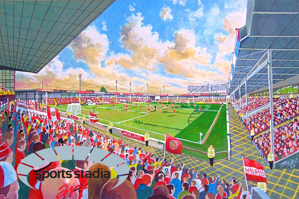 Walsall FC Bescot Stadium Wall Art A4 Print