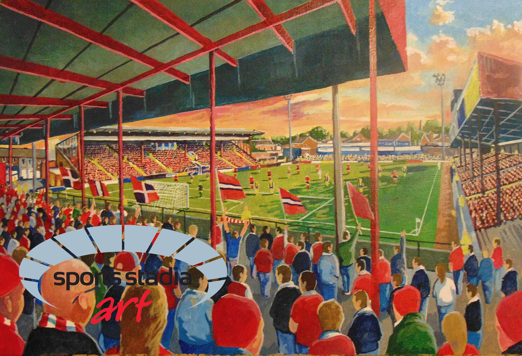 York City FC Bootham Crescent Stadium Wall Art A4 Print