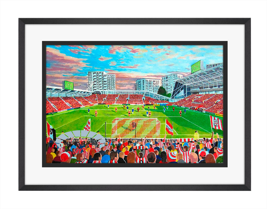 Brentford FC G-TECH Stadium A4 Art Print