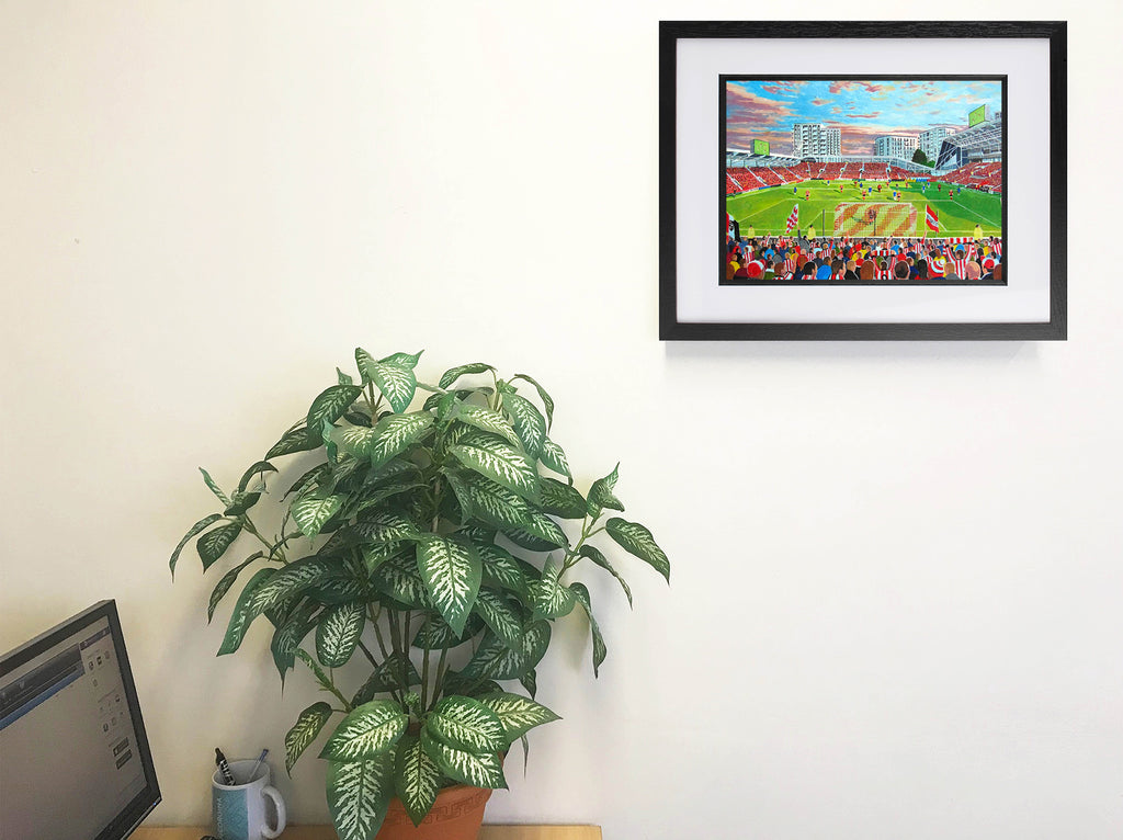 Brentford FC G-TECH Stadium A4 Art Print