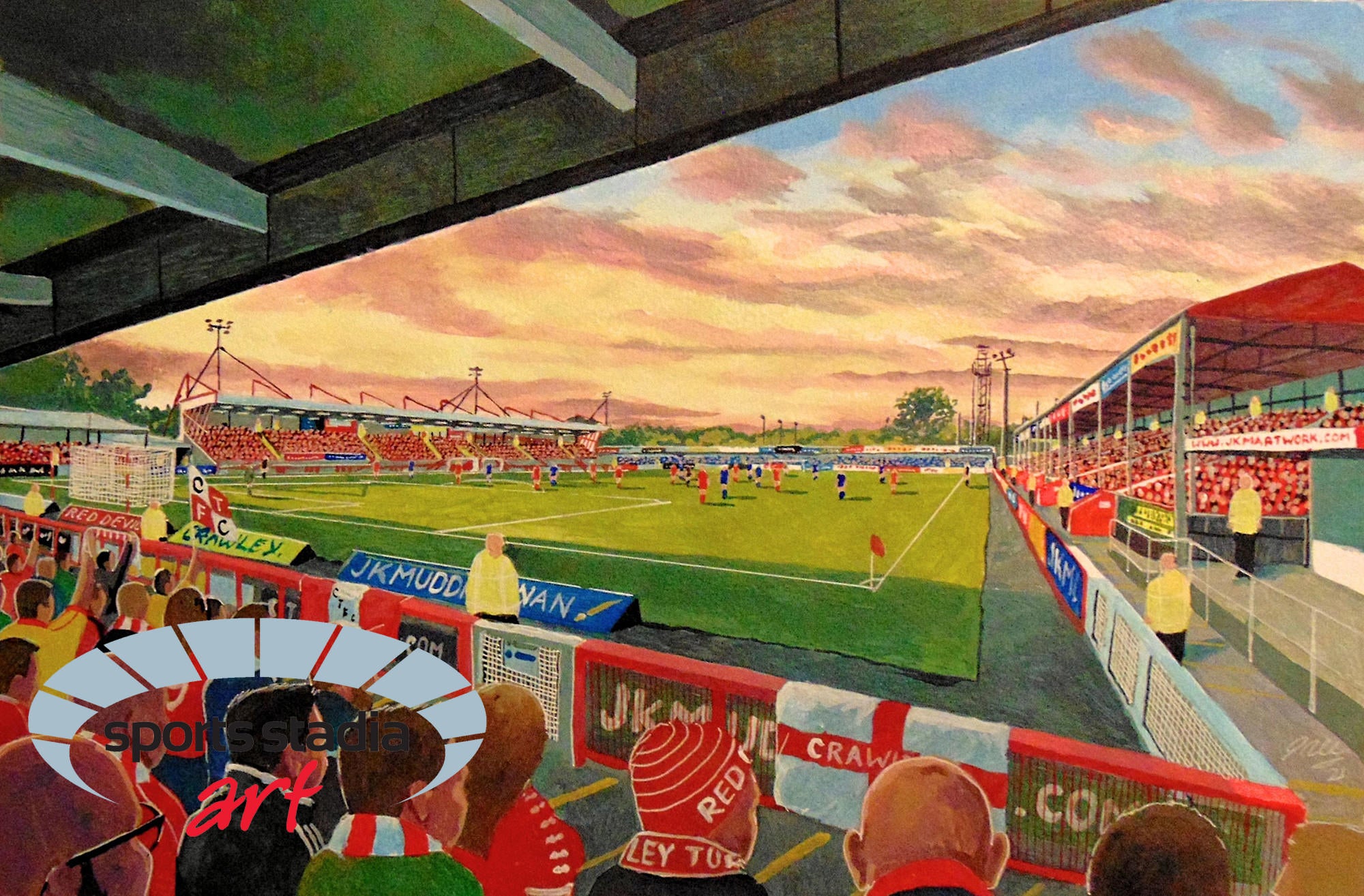 Crawley Town FC Broadfield Stadium Wall Art A4 Print