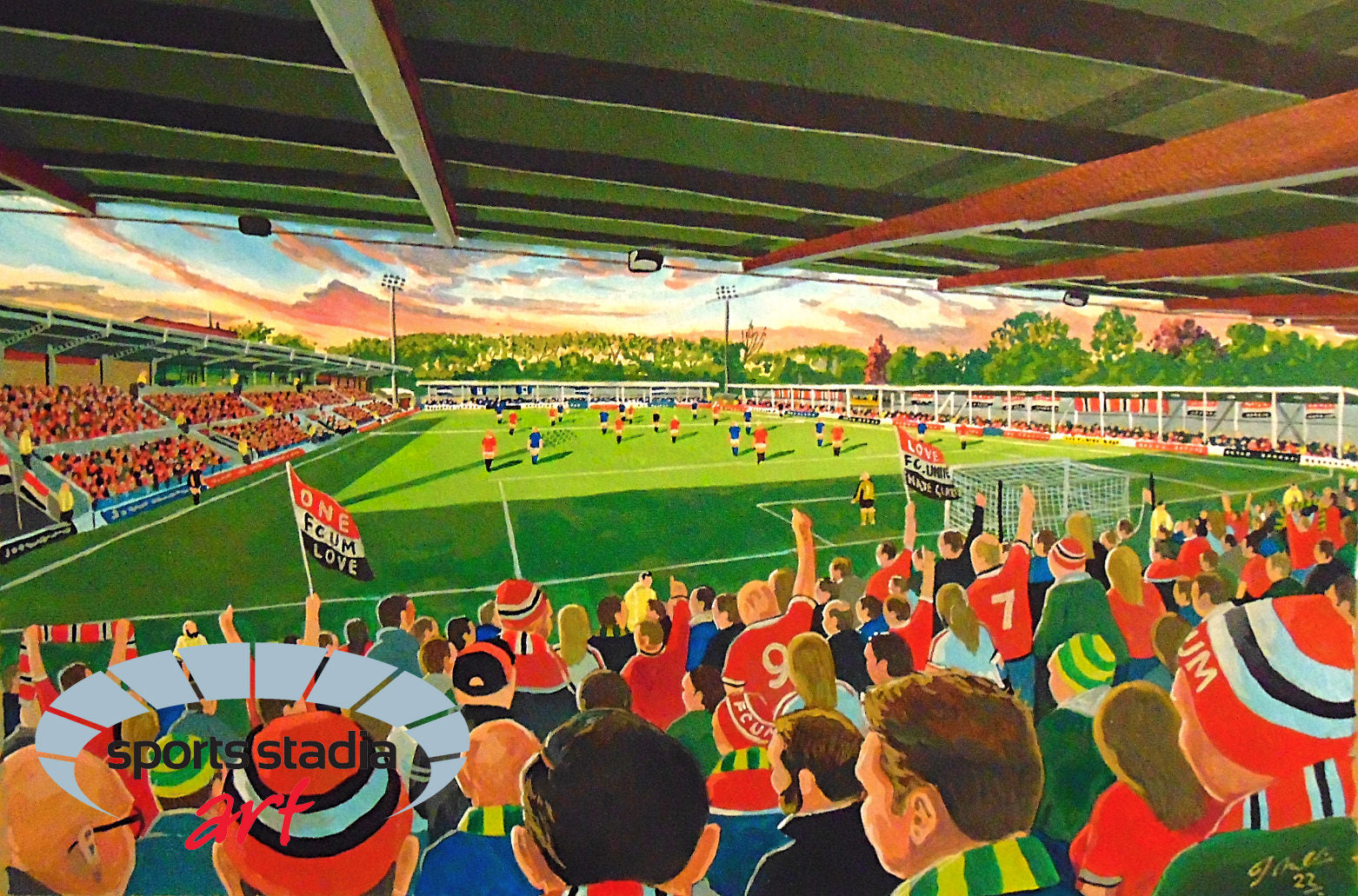 FC United of Manchester Broadhurst Park Stadium Wall Art A4 Print