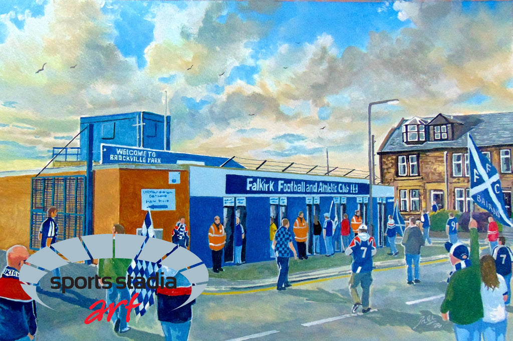 Falkirk FC Brockville Stadium 'Going to the Match' Wall Art A4 Print