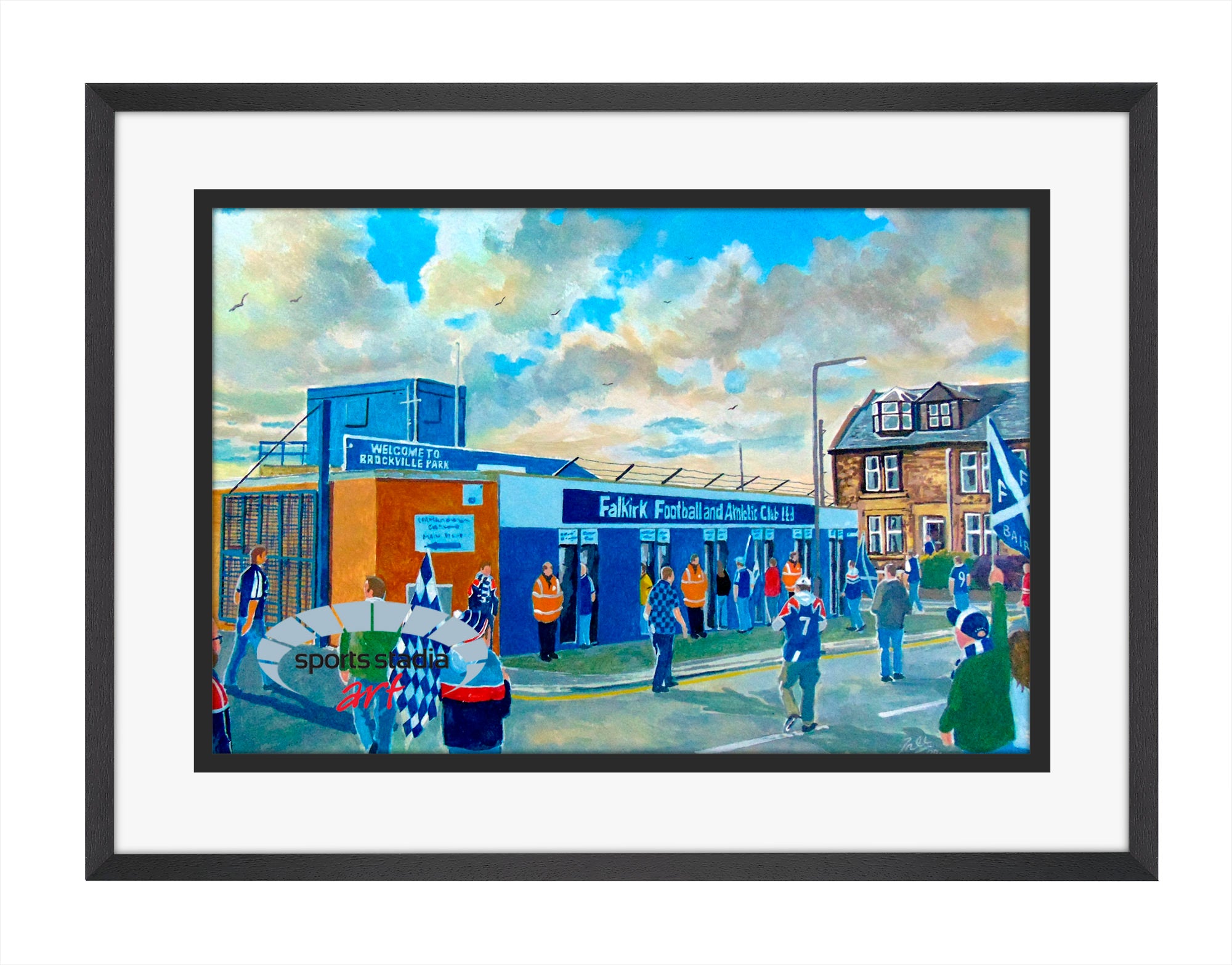 Falkirk FC Brockville Stadium 'Going to the Match' Wall Art A4 Print