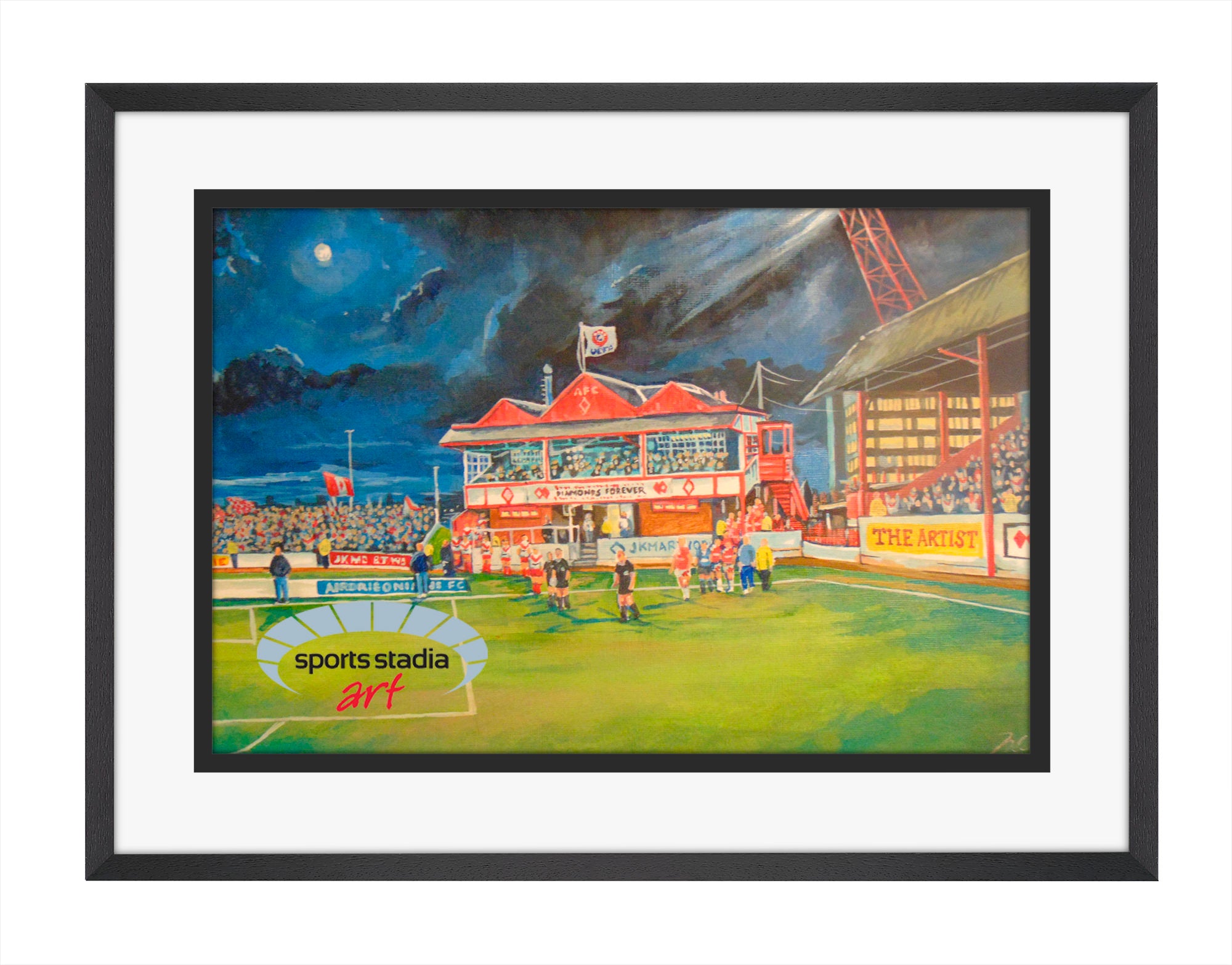 Airdrie FC Broomfield Park Stadium Pavillion Wall Art A4 Print