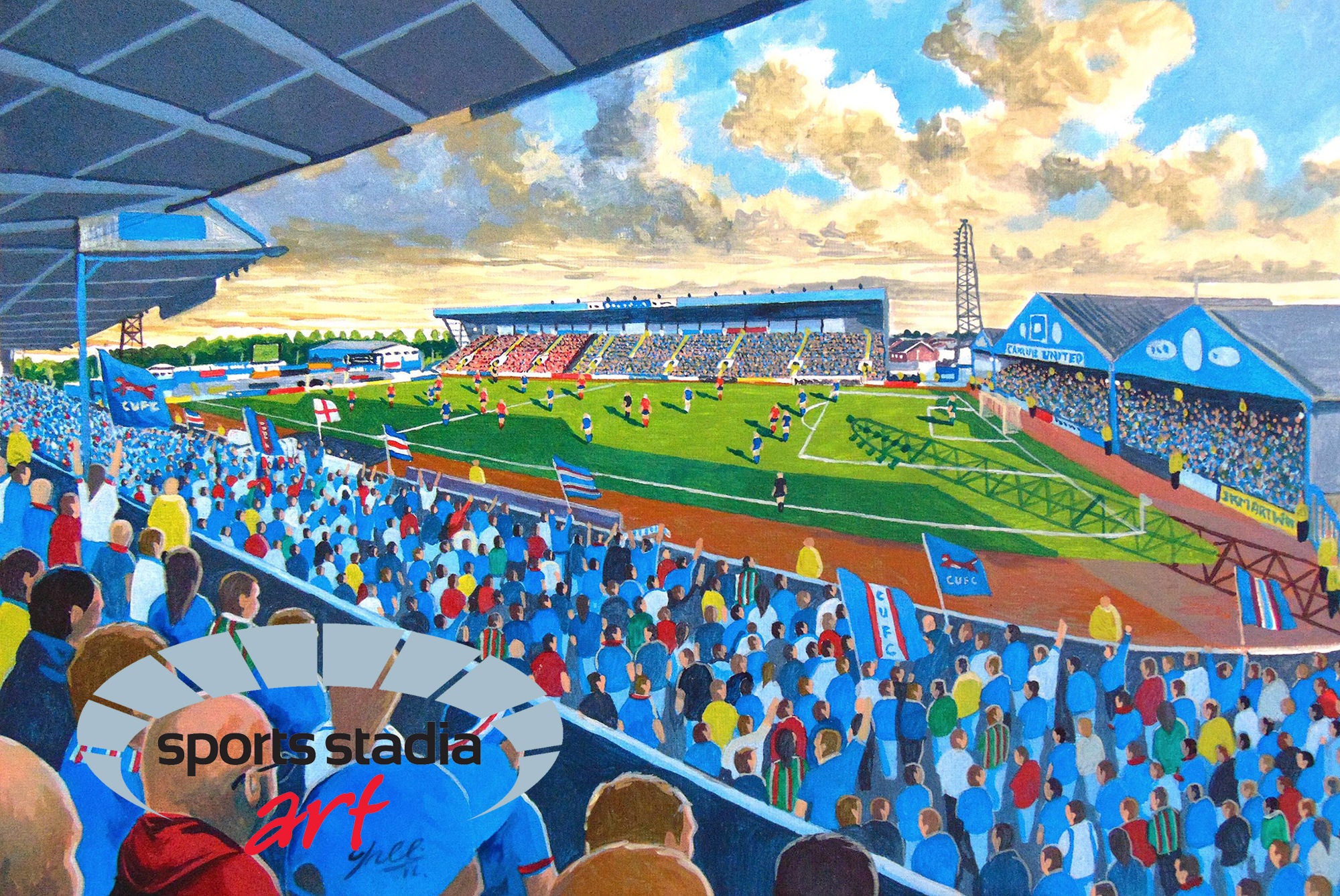Carlisle United FC Brunton Park Stadium Art Jigsaw Puzzle