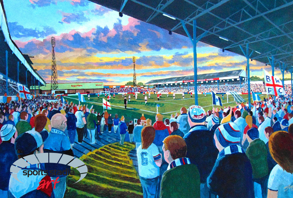 Bolton Wanderers FC Burnden Park Stadium Art Jigsaw Puzzle