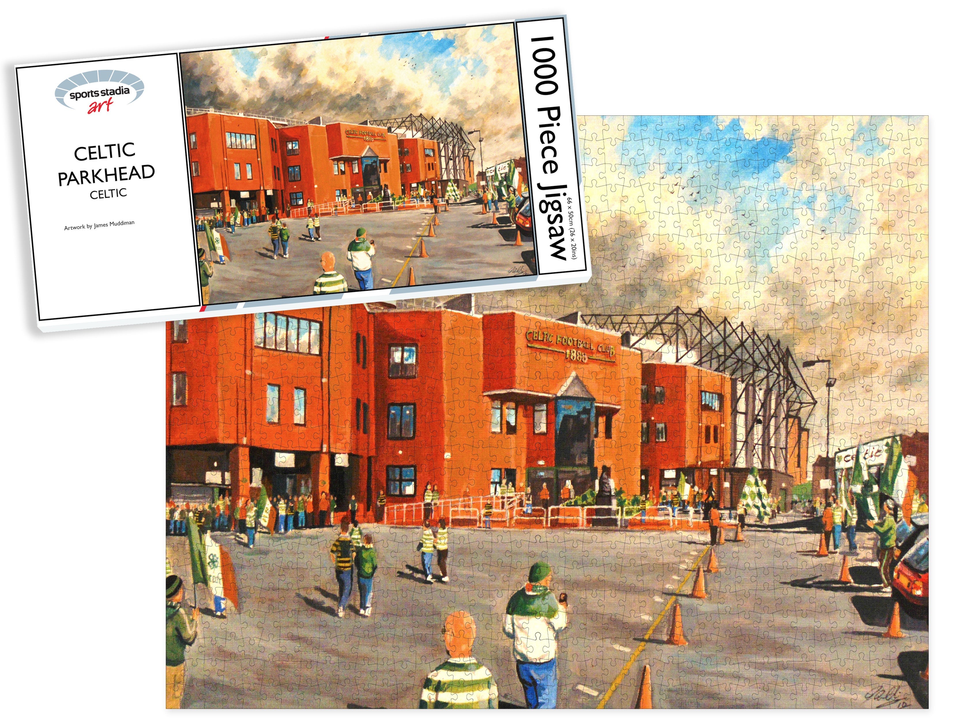 Celtic FC Parkhead Stadium 'Going to the Match' Art Jigsaw Puzzle