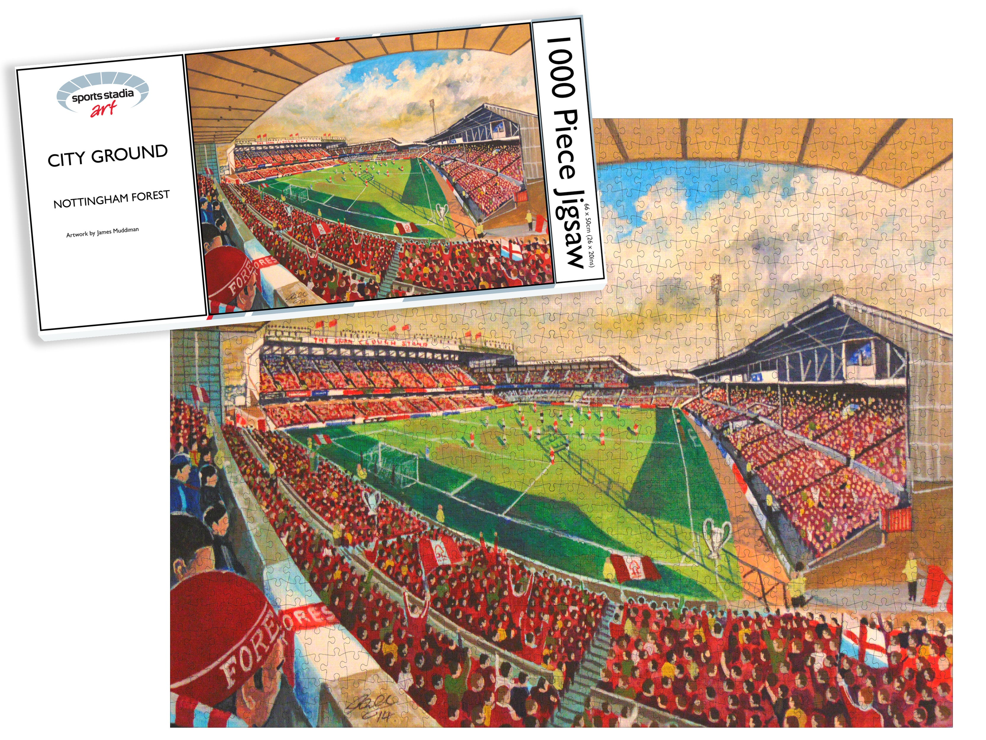 Nottingham Forest FC City Ground Stadium Art Jigsaw Puzzle