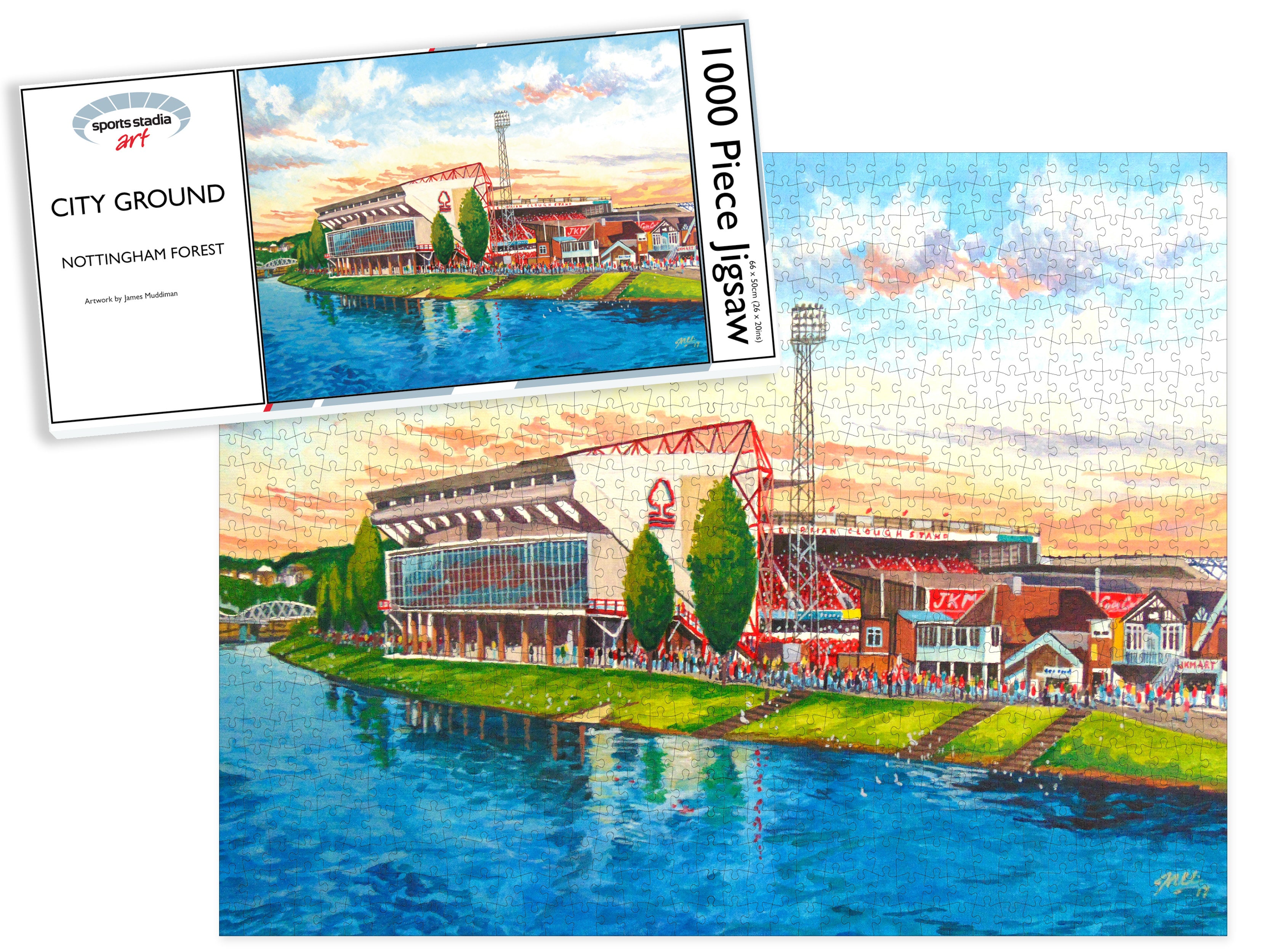 Nottingham Forest FC City Ground Stadium Art 'Going to the Match' Jigsaw Puzzle