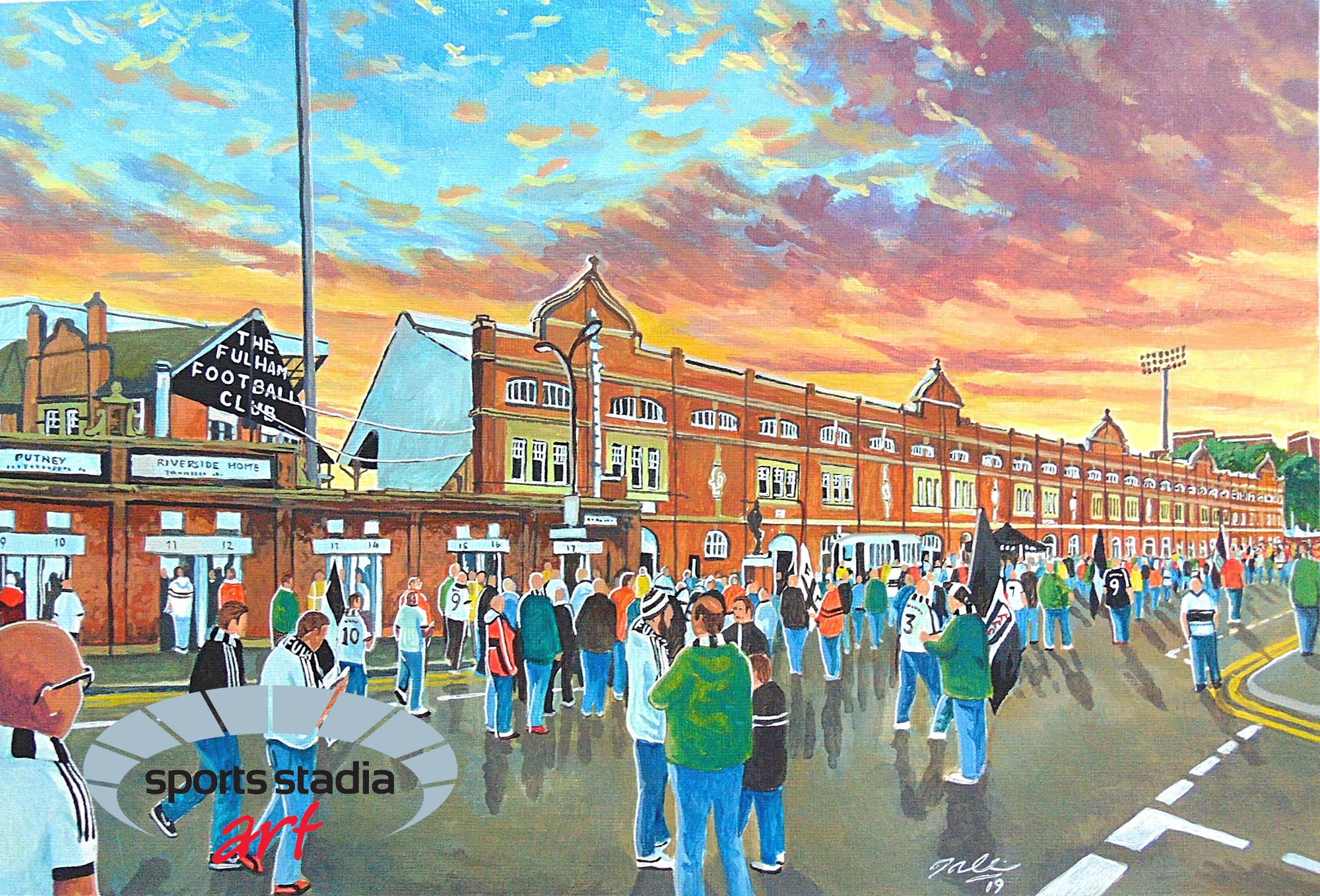 Fulham FC Craven Cottage Stadium Art 'Going to the Match' Jigsaw Puzzle