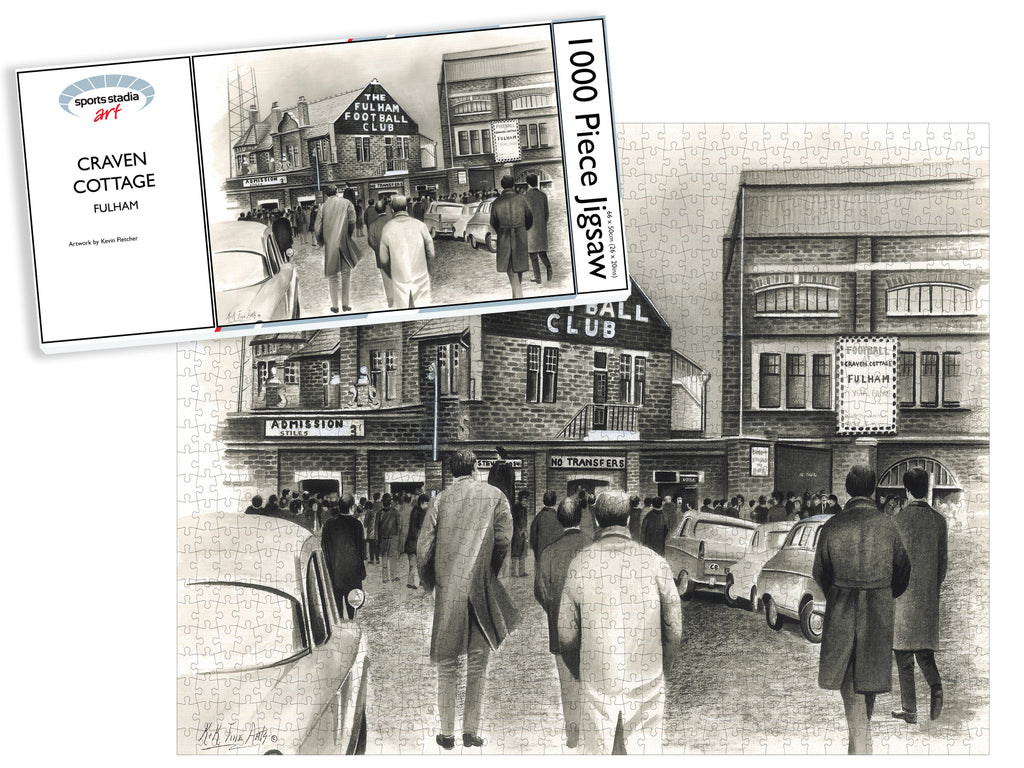 Fulham FC Craven Cottage Stadium Art 'Going to the Match Yesteryear' Jigsaw Puzzle