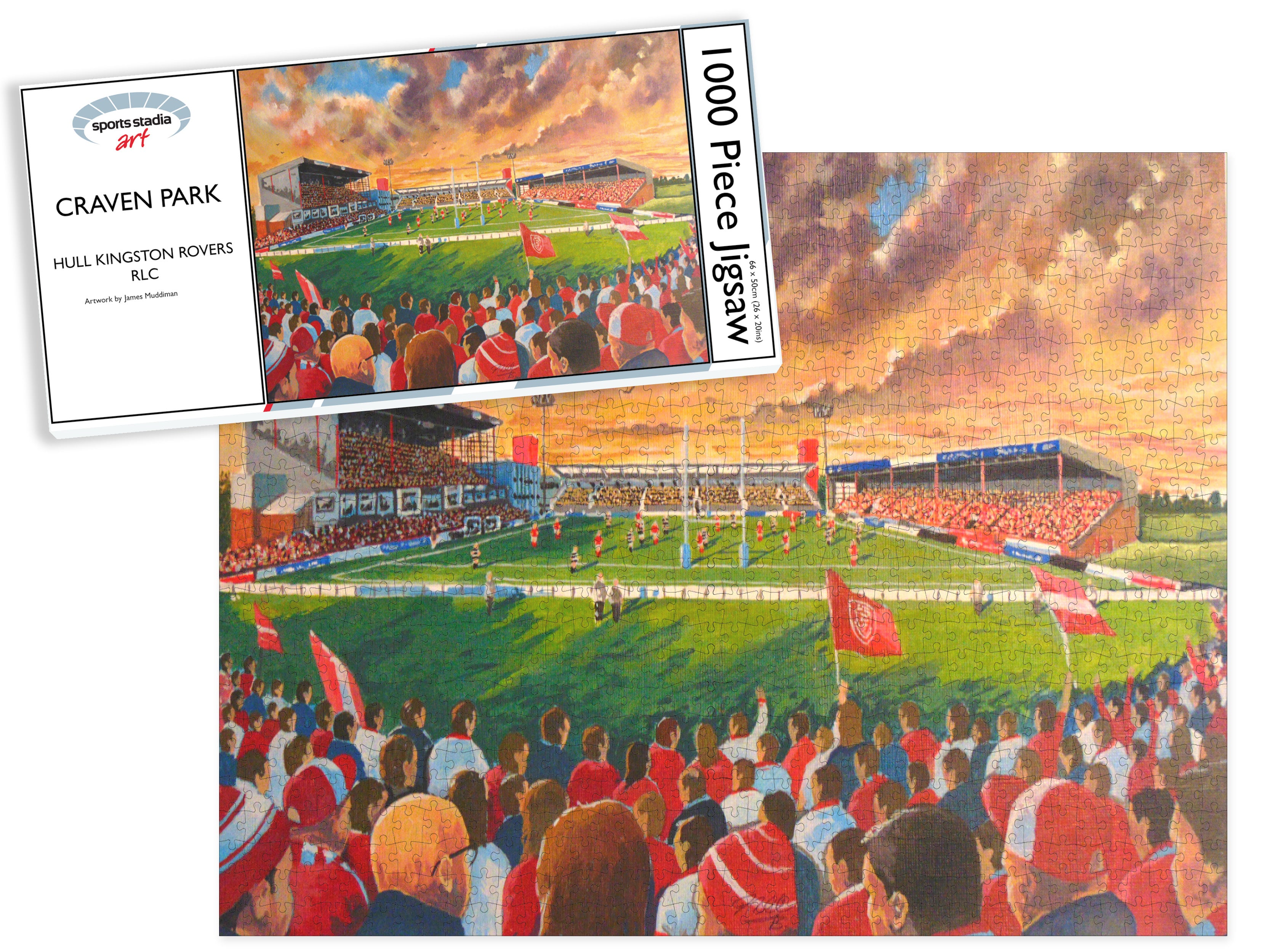 Hull Kingston Rovers Rugby League Craven Park Stadium Art Jigsaw Puzzle