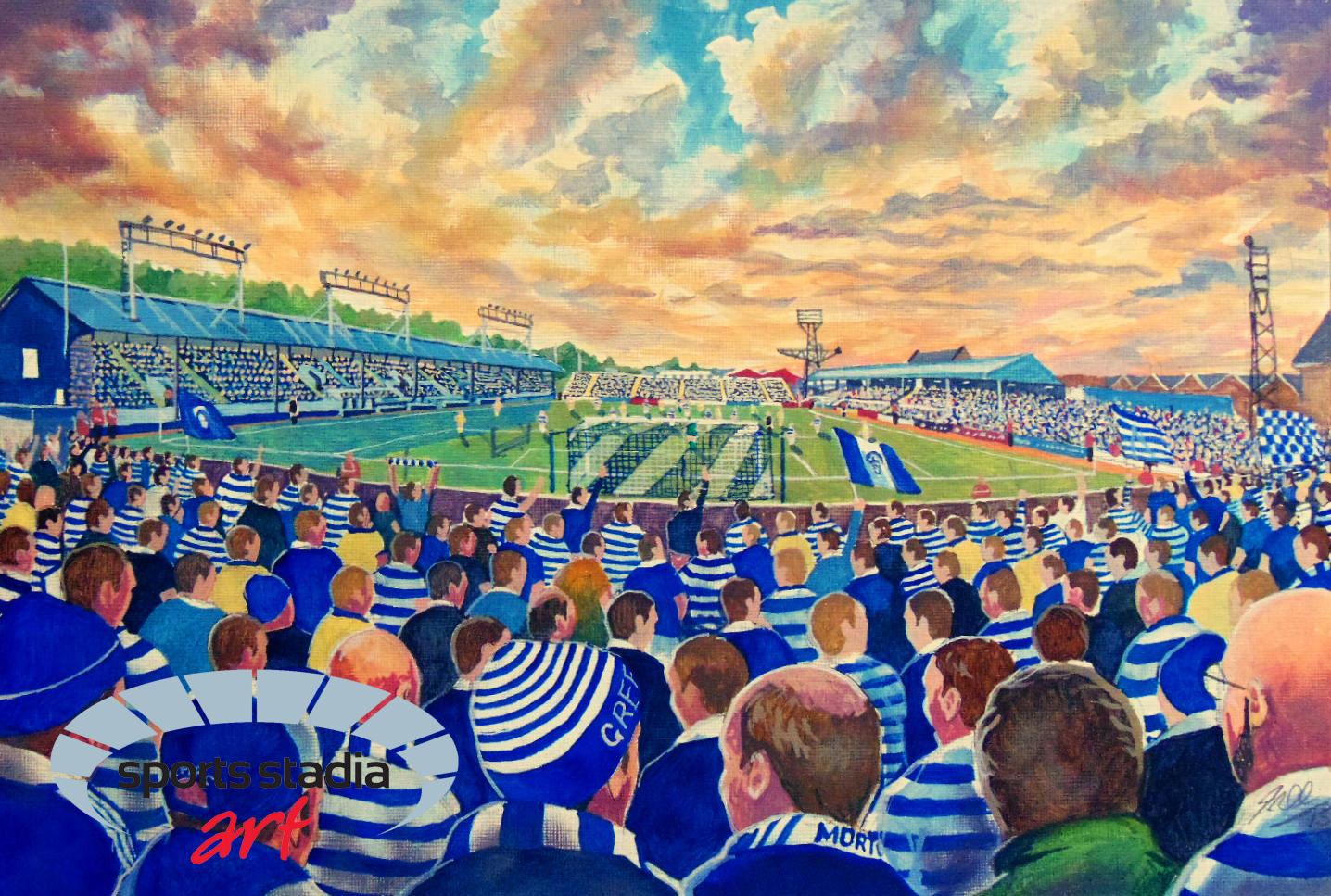 Greenock Morton FC Cappielow Park Stadium Art Jigsaw Puzzle
