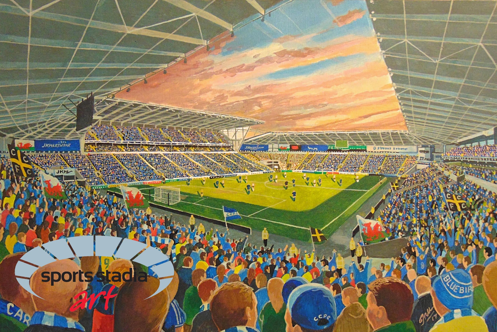Cardiff City FC Stadium Wall Art A4 Print