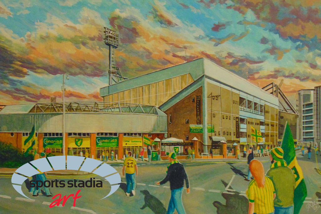 Norwich City FC Carrow Road Stadium Wall Art A4 Print