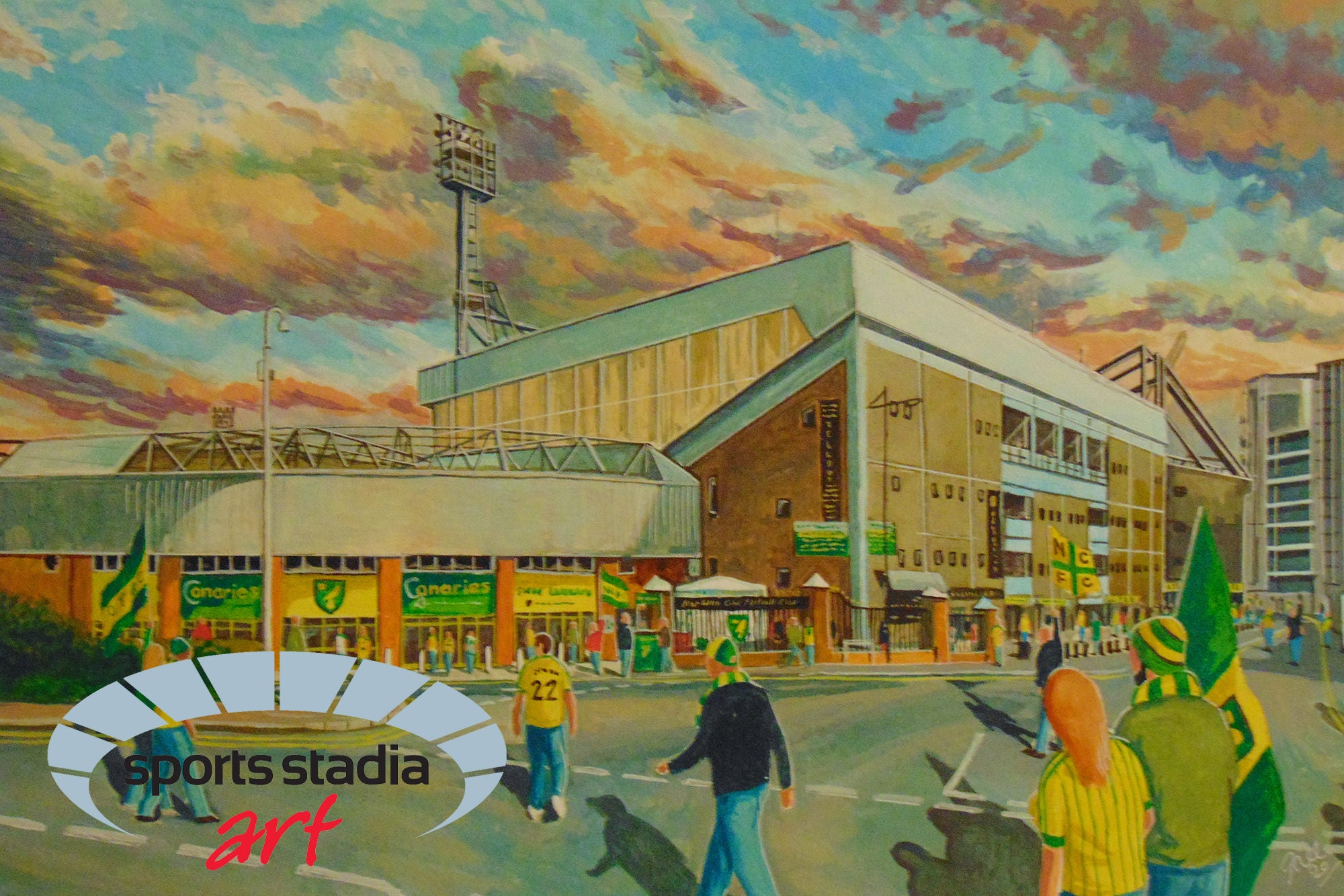 Norwich City FC Carrow Road Stadium Wall Art A4 Print