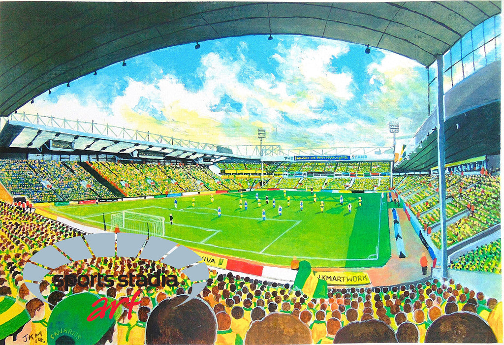 Norwich City FC Carrow Road Stadium Art Jigsaw Puzzle