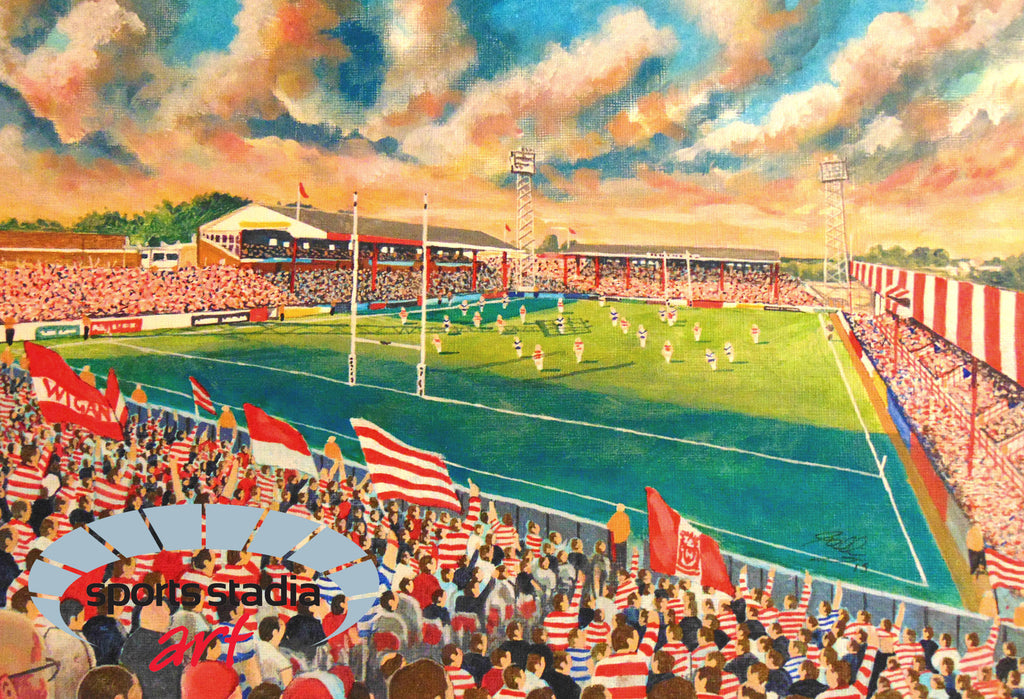 Wigan Warriors Rugby League Central Park Stadium Wall Art A4 Print