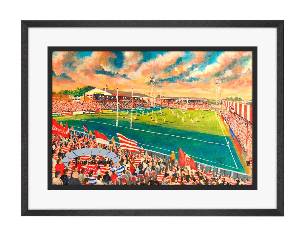 Wigan Warriors Rugby League Central Park Stadium Wall Art A4 Print